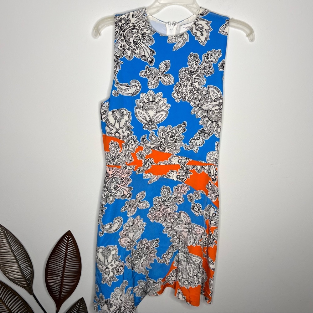 C27 Tanya Taylor Multi Blue Orange Printed Mini Dress